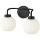 Oprah 2 Light 15 inch Matte Black Vanity Light Wall Light